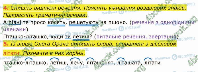 ГДЗ Укр мова 4 класс страница Стр.43 (4-5)