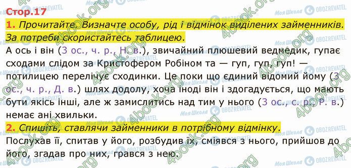 ГДЗ Українська мова 4 клас сторінка Стр.17 (1-2)