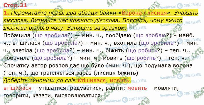ГДЗ Укр мова 4 класс страница Стр.31 (1)