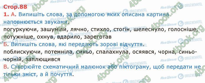 ГДЗ Укр мова 4 класс страница Стр.88