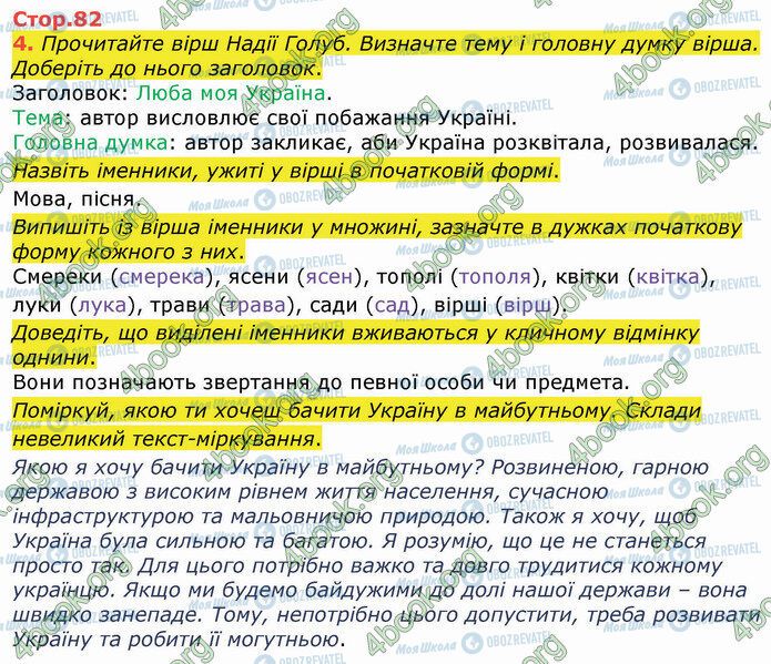 ГДЗ Укр мова 4 класс страница Стр.82 (4)