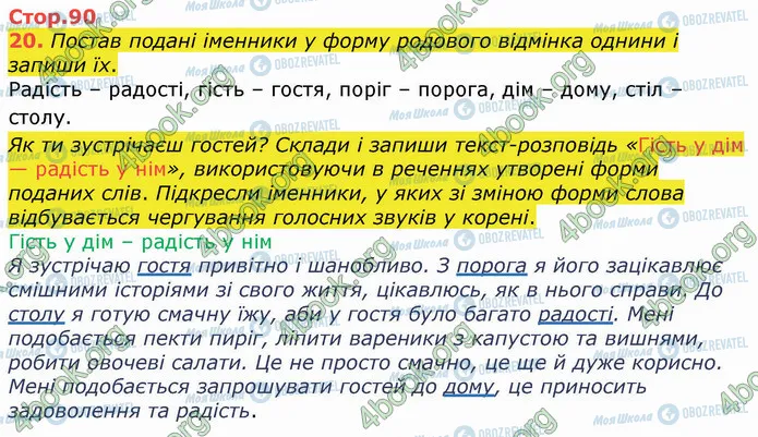 ГДЗ Українська мова 4 клас сторінка Стр.90