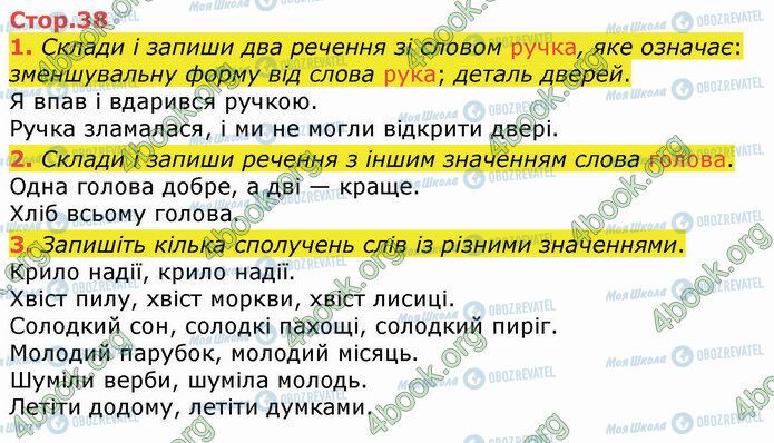 ГДЗ Українська мова 4 клас сторінка Стр.38