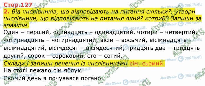 ГДЗ Українська мова 4 клас сторінка Стр.127 (2)