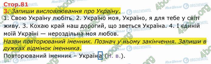 ГДЗ Українська мова 4 клас сторінка Стр.81 (3)