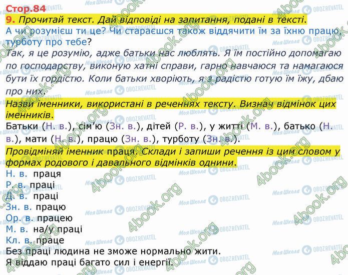 ГДЗ Укр мова 4 класс страница Стр.84 (9)