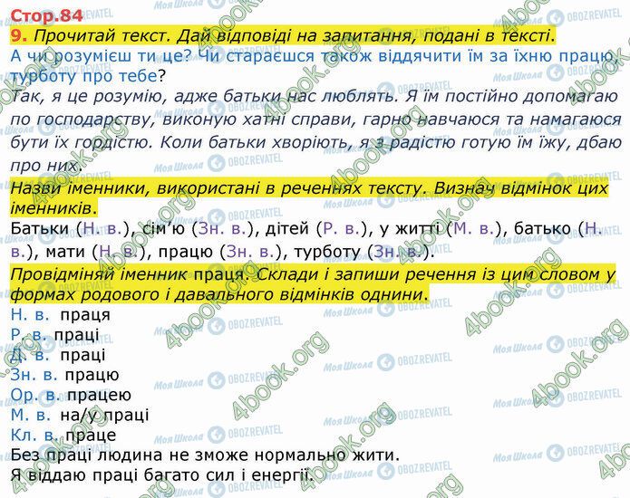 ГДЗ Українська мова 4 клас сторінка Стр.84 (9)