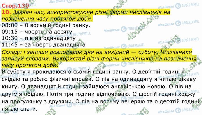 ГДЗ Українська мова 4 клас сторінка Стр.130