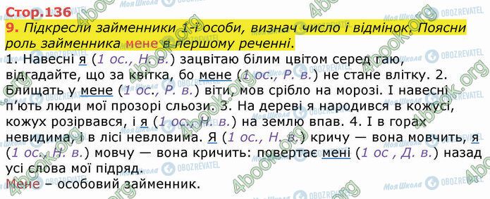 ГДЗ Українська мова 4 клас сторінка Стр.136