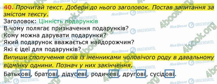 ГДЗ Українська мова 4 клас сторінка Стр.100 (40)