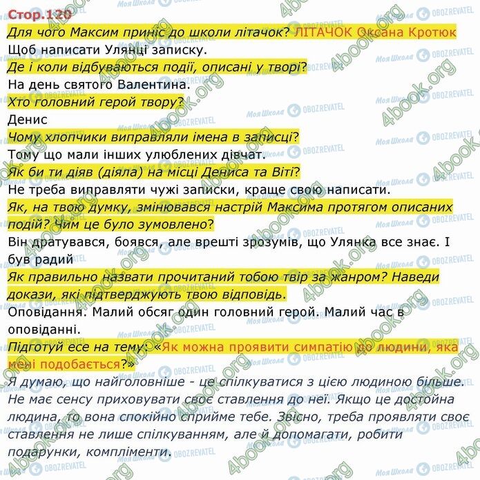 ГДЗ Українська мова 4 клас сторінка Стр.120