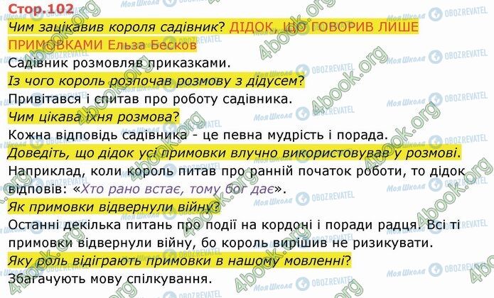 ГДЗ Українська мова 4 клас сторінка Стр.102