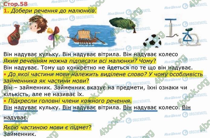 ГДЗ Українська мова 4 клас сторінка Стр.58 (1)