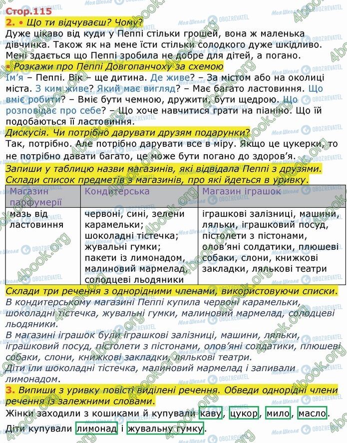 ГДЗ Українська мова 4 клас сторінка Стр.115 (2-3)