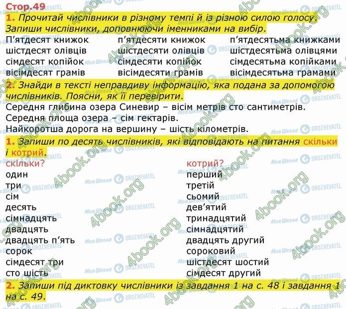 ГДЗ Укр мова 4 класс страница Стр.49 (1-2)