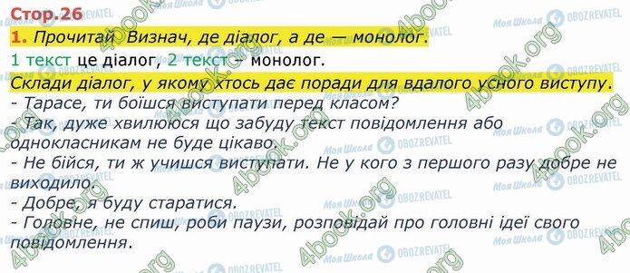 ГДЗ Українська мова 4 клас сторінка Стр.26