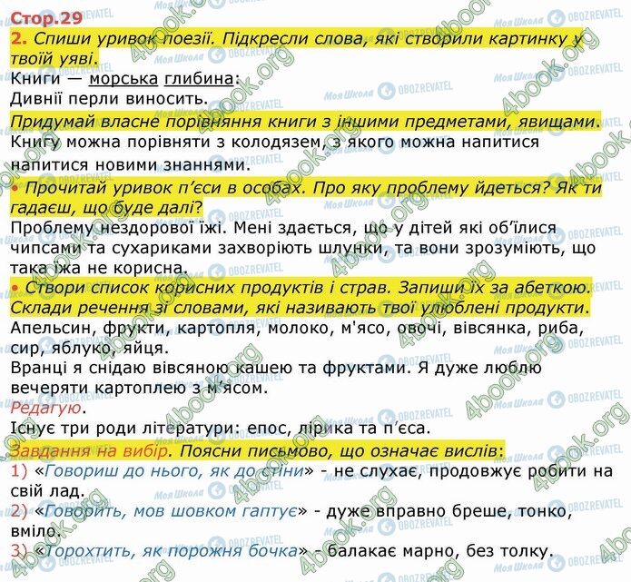 ГДЗ Українська мова 4 клас сторінка Стр.29