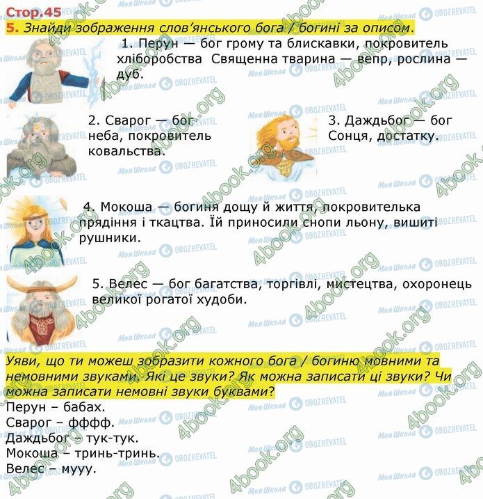 ГДЗ Укр мова 4 класс страница Стр.45 (5)