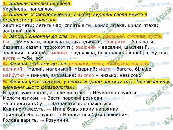 ГДЗ Укр мова 4 класс страница Стр.76 (1-5)