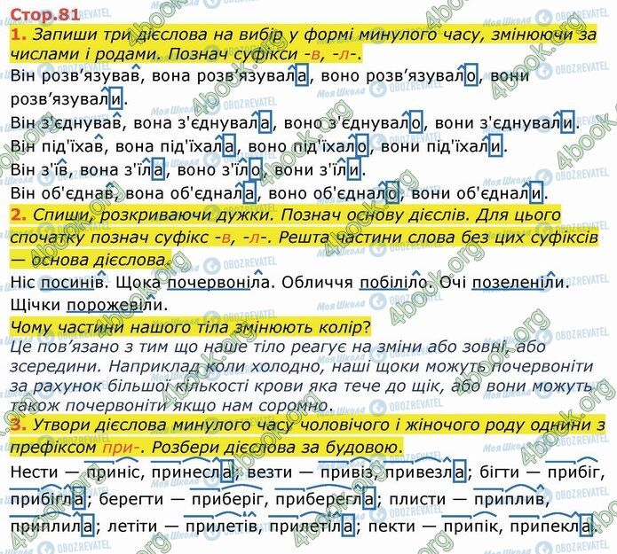 ГДЗ Укр мова 4 класс страница Стр.81 (1-3)