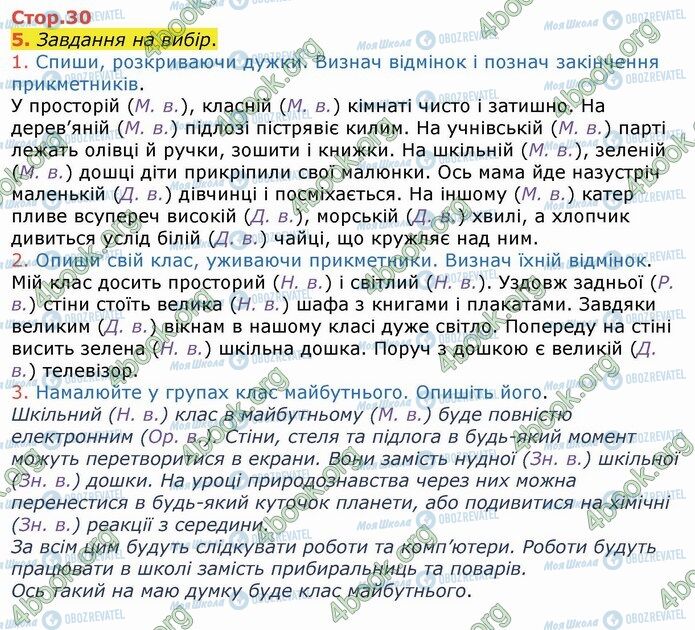ГДЗ Укр мова 4 класс страница Стр.30 (5)