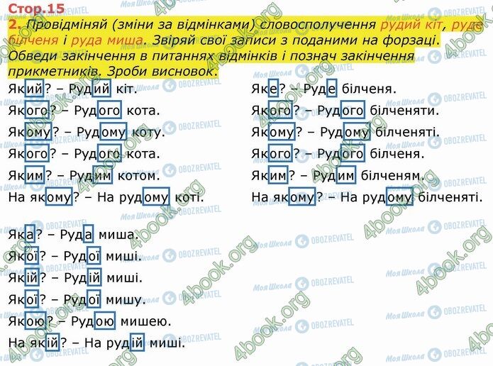 ГДЗ Укр мова 4 класс страница Стр.15 (2)