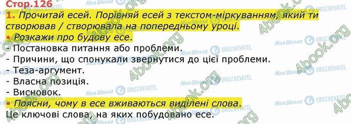 ГДЗ Українська мова 4 клас сторінка Стр.126 (1)