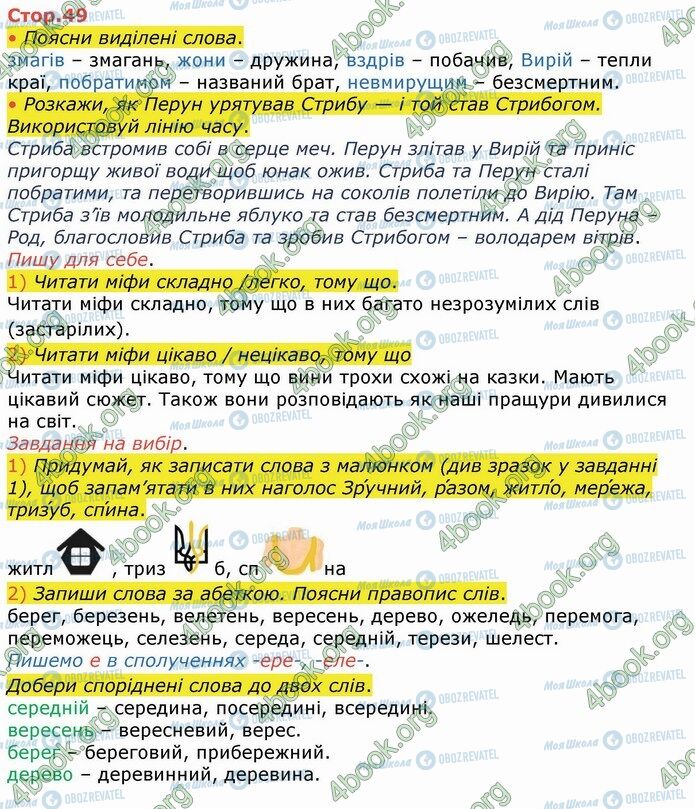 ГДЗ Укр мова 4 класс страница Стр.49