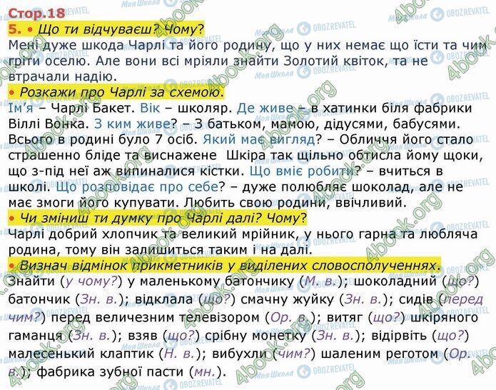 ГДЗ Укр мова 4 класс страница Стр.18 (5)