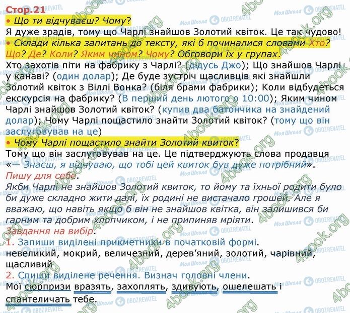ГДЗ Укр мова 4 класс страница Стр.21