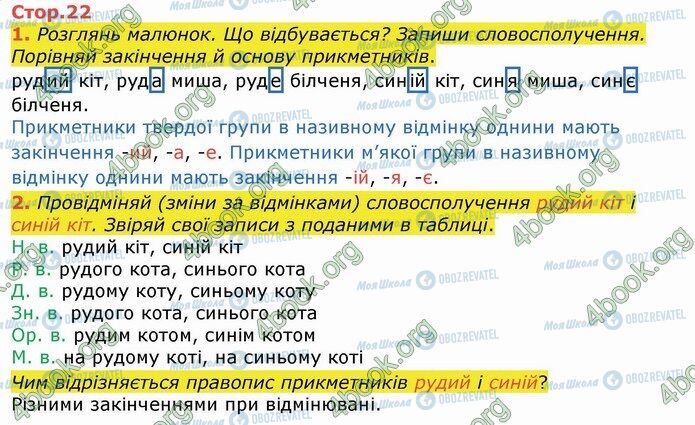 ГДЗ Українська мова 4 клас сторінка Стр.22