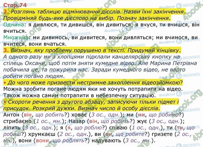 ГДЗ Українська мова 4 клас сторінка Стр.74 (2-3)