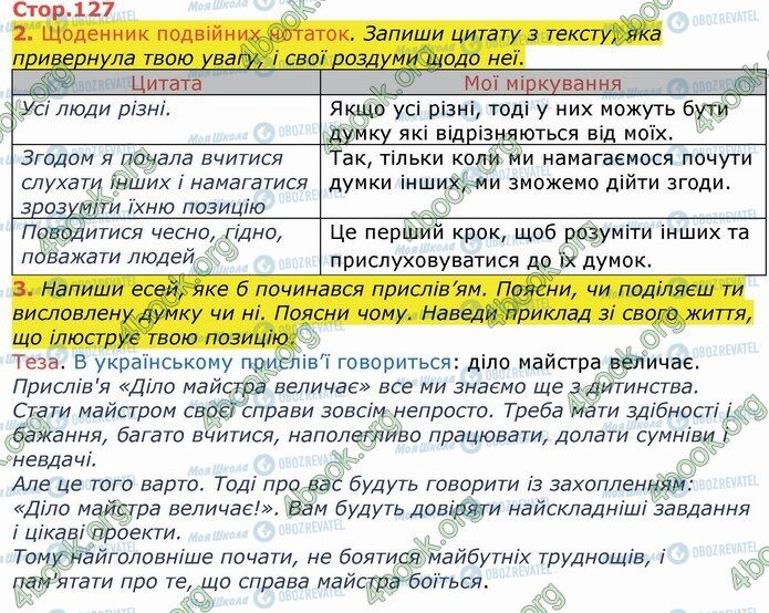 ГДЗ Укр мова 4 класс страница Стр.127 (2-3)