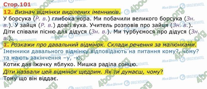 ГДЗ Українська мова 4 клас сторінка Стр.101 (12)