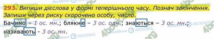ГДЗ Українська мова 4 клас сторінка 293