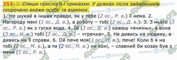 ГДЗ Українська мова 4 клас сторінка 253