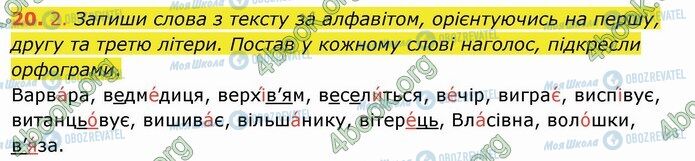 ГДЗ Українська мова 4 клас сторінка 20