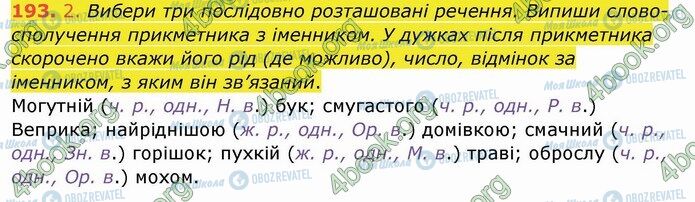 ГДЗ Укр мова 4 класс страница 193