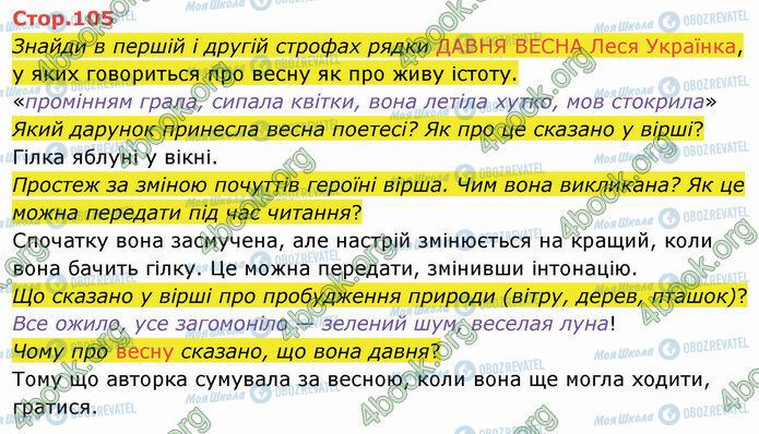 ГДЗ Українська мова 4 клас сторінка Стр.105