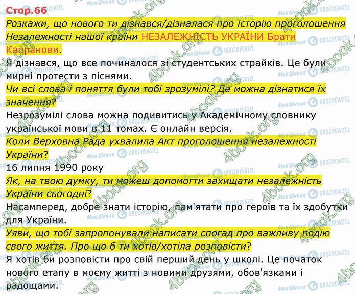 ГДЗ Українська мова 4 клас сторінка Стр.66