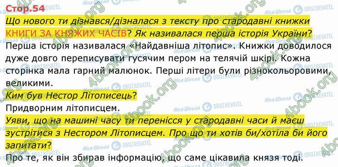 ГДЗ Українська мова 4 клас сторінка Стр.54