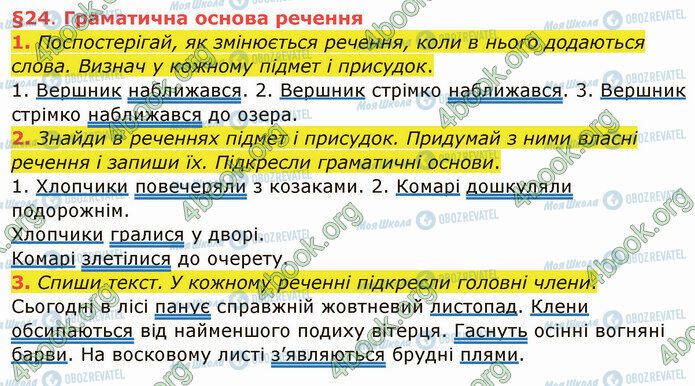 ГДЗ Українська мова 4 клас сторінка §24 (1-3)