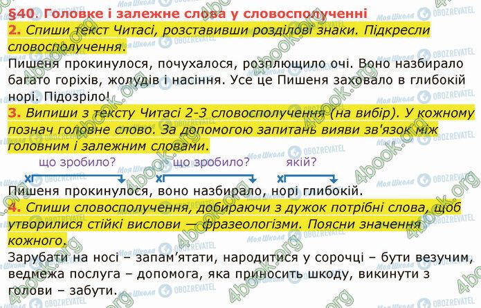 ГДЗ Українська мова 4 клас сторінка §40 (2-4)
