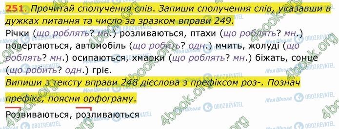 ГДЗ Українська мова 4 клас сторінка 251