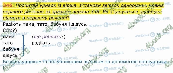 ГДЗ Українська мова 4 клас сторінка 346