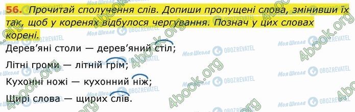 ГДЗ Українська мова 4 клас сторінка 56