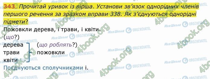 ГДЗ Українська мова 4 клас сторінка 343