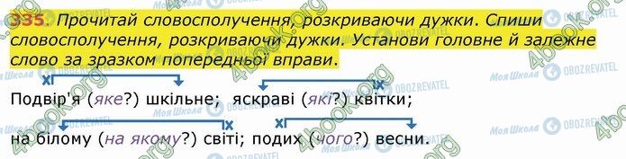 ГДЗ Українська мова 4 клас сторінка 335