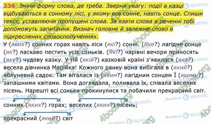 ГДЗ Українська мова 4 клас сторінка 336