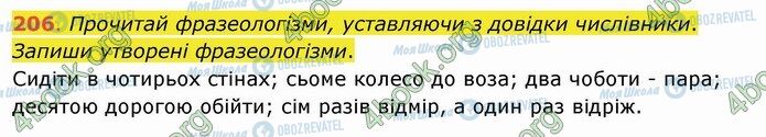 ГДЗ Українська мова 4 клас сторінка 206